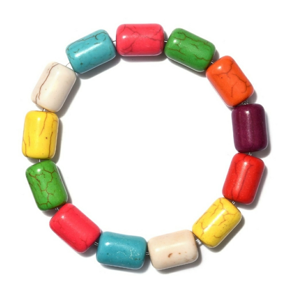 Multi Color Howlite Hand Set Bracelet